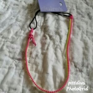 *🎉 3/$15 Neon yellow & hot pink zipper headband